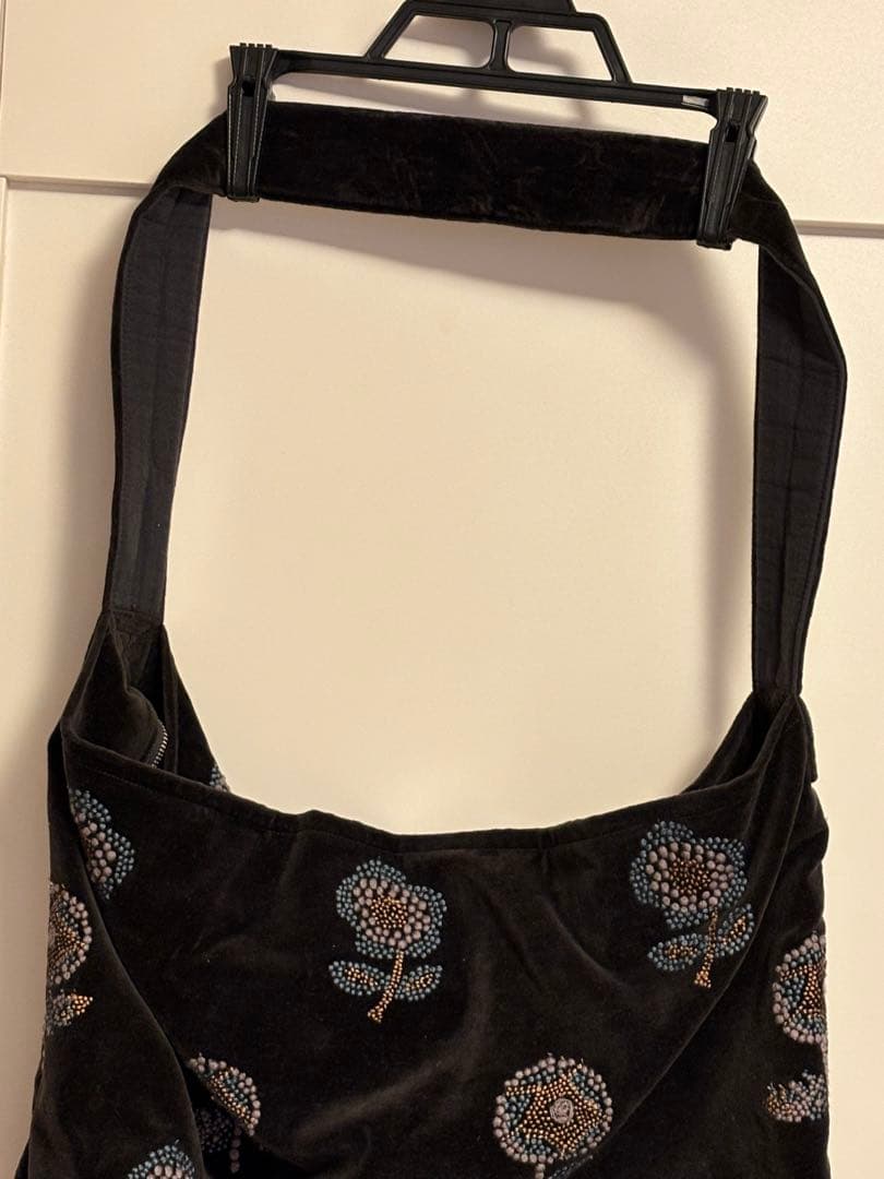 ミナペルホネン chum ベルベット ショルダーバッグ 大　 ⭐️希少品 美品