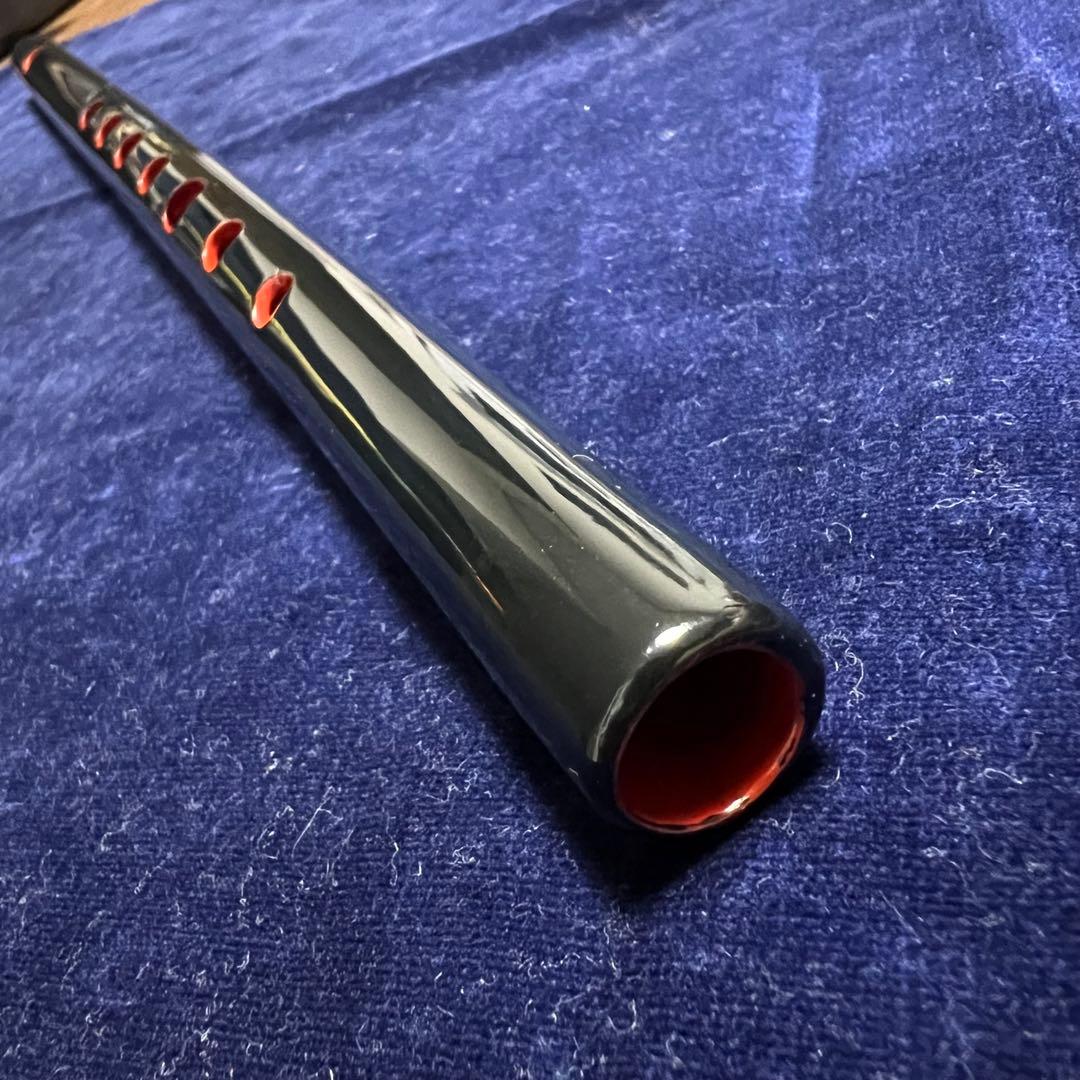 篠笛丸山 7本調子 唄用（ドレミ調）黒漆塗 専用笛袋付