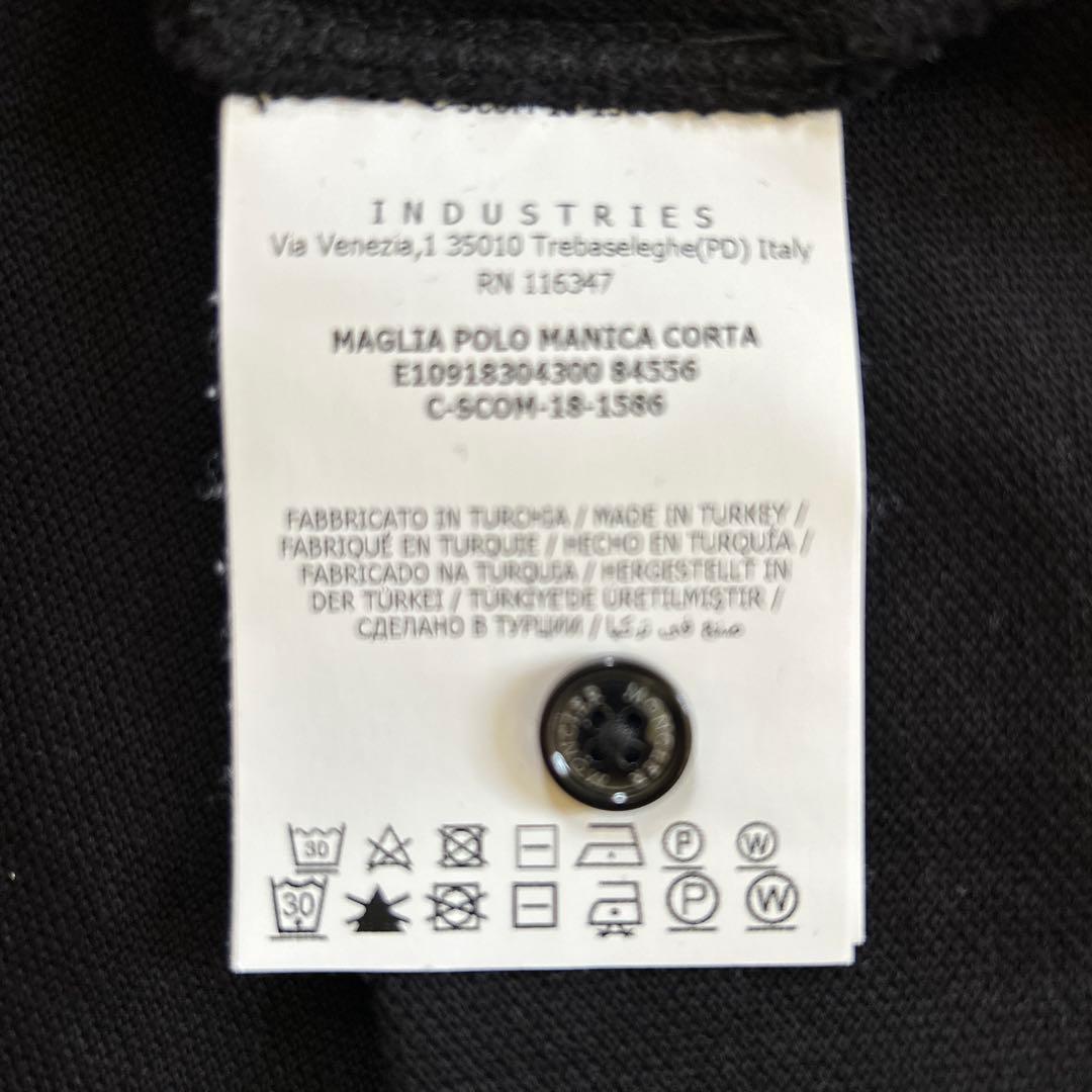 MONCLER ブラック ポロシャツ ストライプ　Ｌ