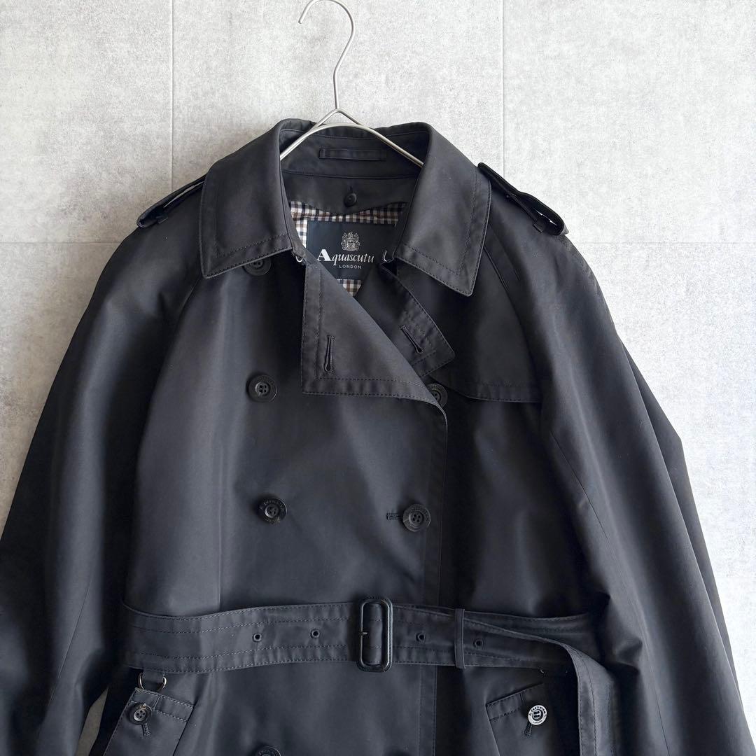 アクアスキュータム ウールライナー付き 2way トレンチコート ブラック 10