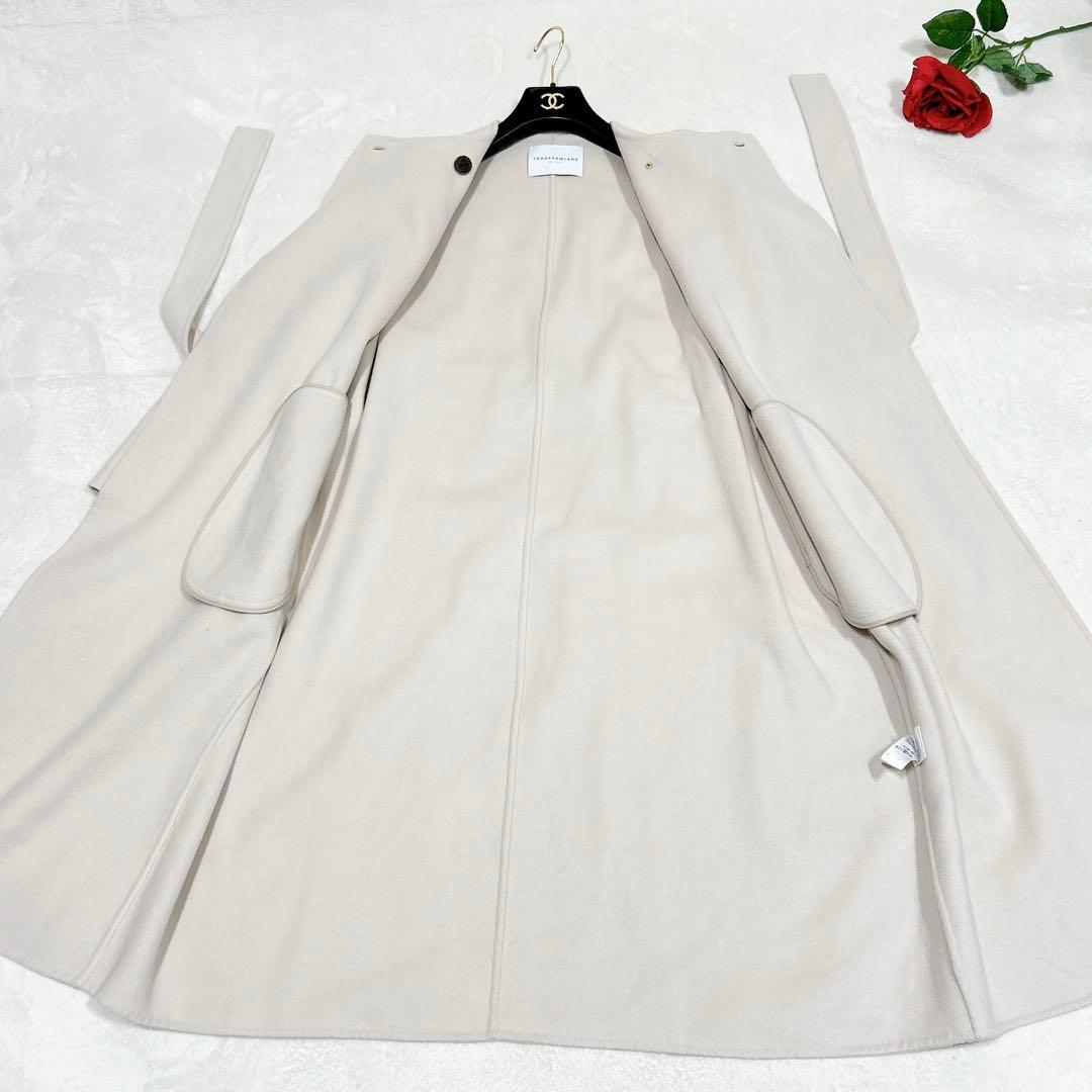 未使用✨　トゥモローランド プレミアム　ウール　リバー ノーカラーコート