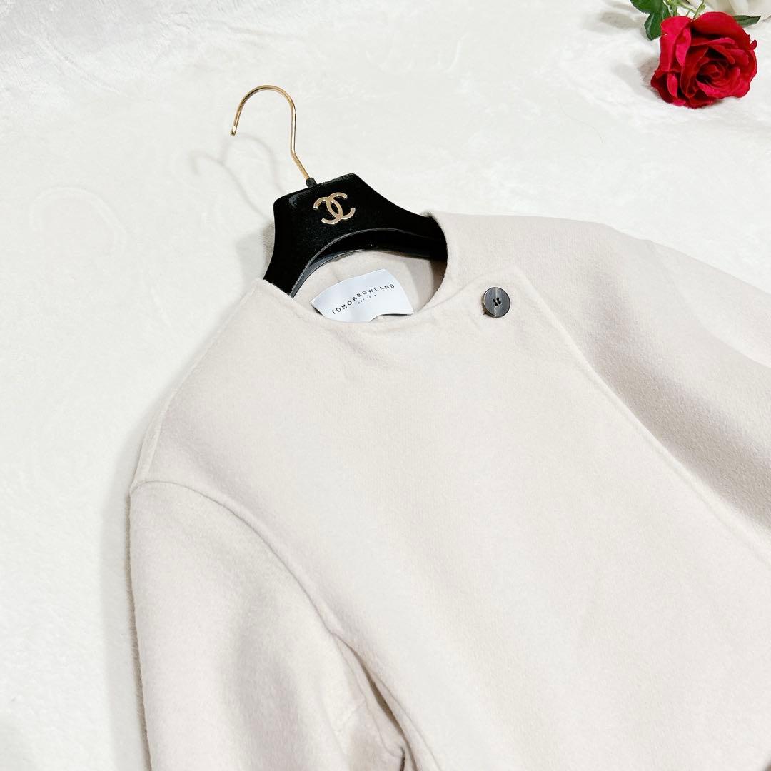 未使用✨　トゥモローランド プレミアム　ウール　リバー ノーカラーコート