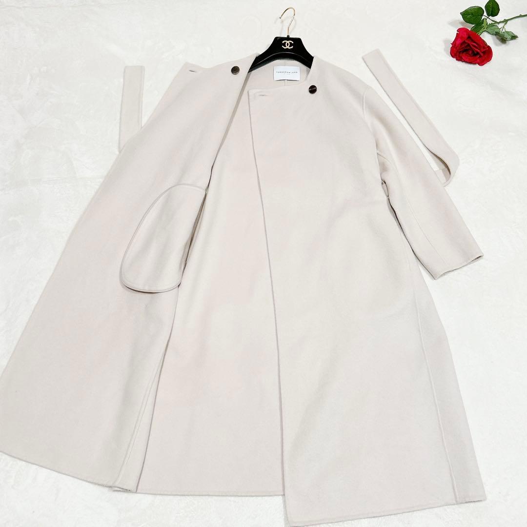 未使用✨　トゥモローランド プレミアム　ウール　リバー ノーカラーコート