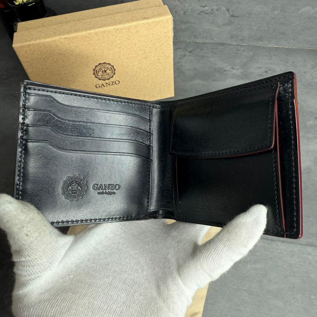 ★未使用品★GANZO 二つ折り財布 AVON ブライドルレザー ブラック
