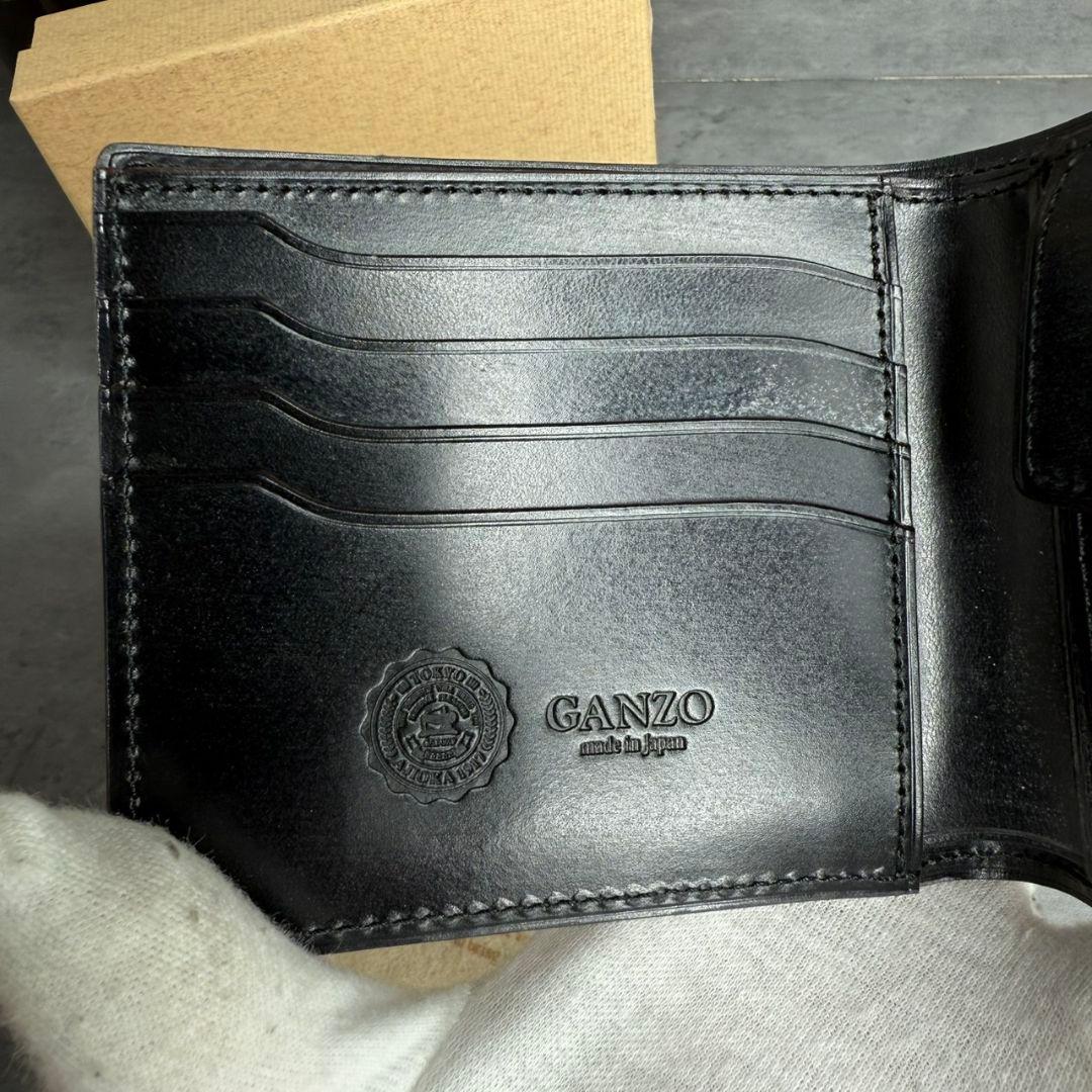 ★未使用品★GANZO 二つ折り財布 AVON ブライドルレザー ブラック