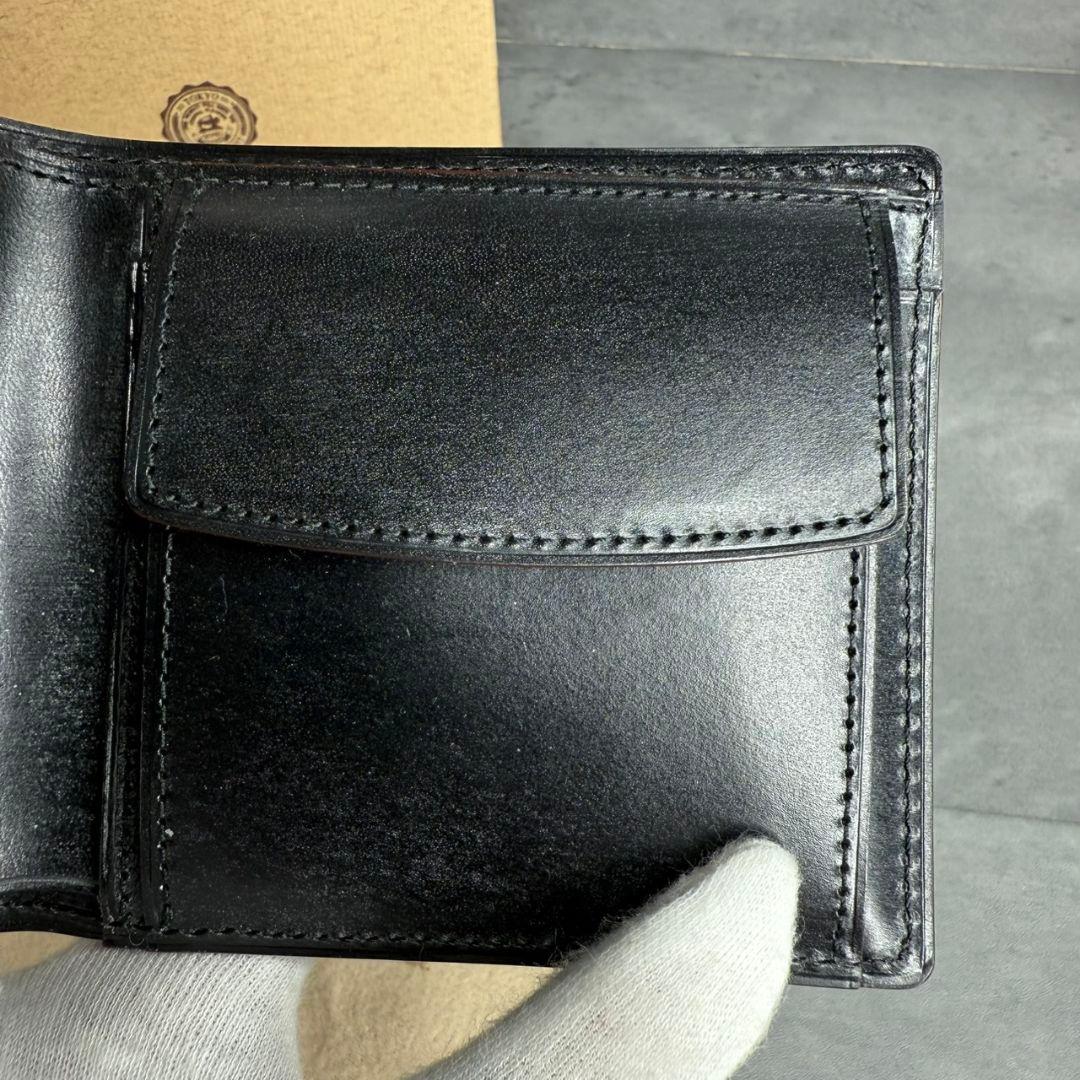 ★未使用品★GANZO 二つ折り財布 AVON ブライドルレザー ブラック