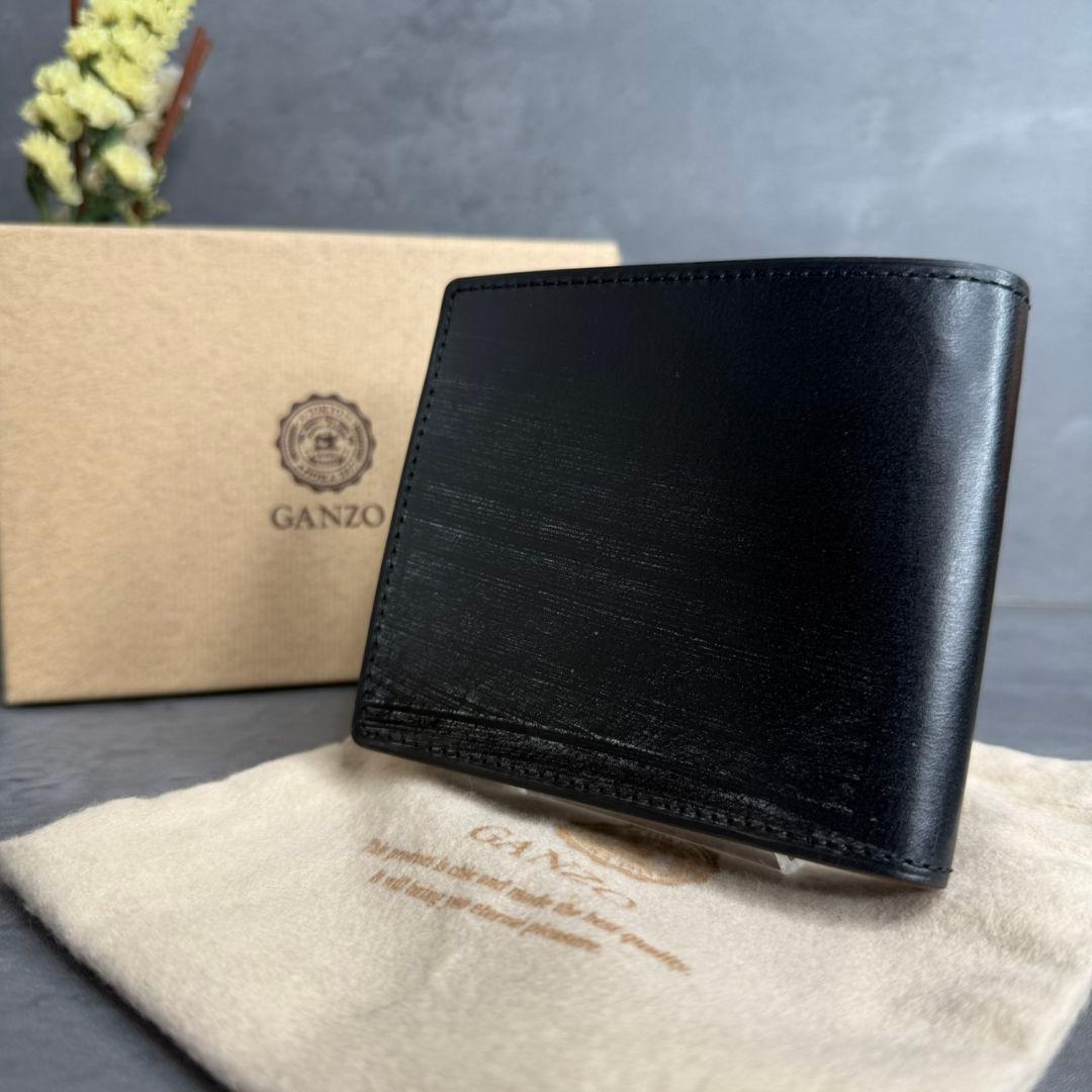 ★未使用品★GANZO 二つ折り財布 AVON ブライドルレザー ブラック