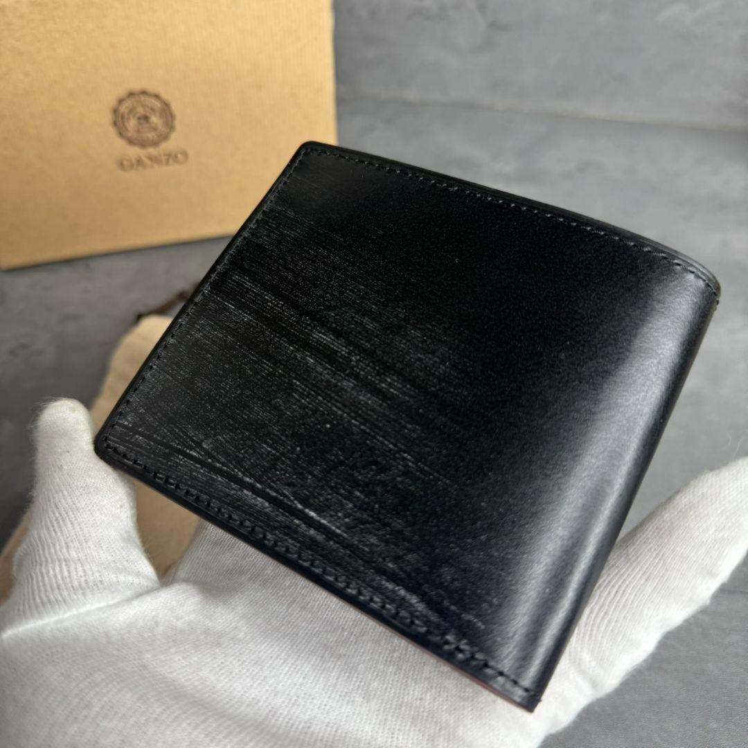 ★未使用品★GANZO 二つ折り財布 AVON ブライドルレザー ブラック