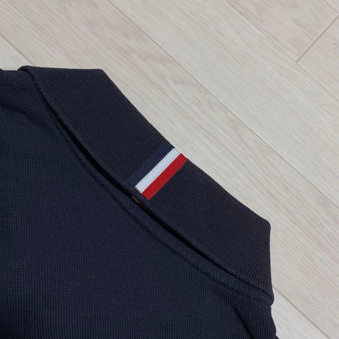 MONCLER 襟トリコライン　ワッペン　M ネイビー ポロシャツ　4S483