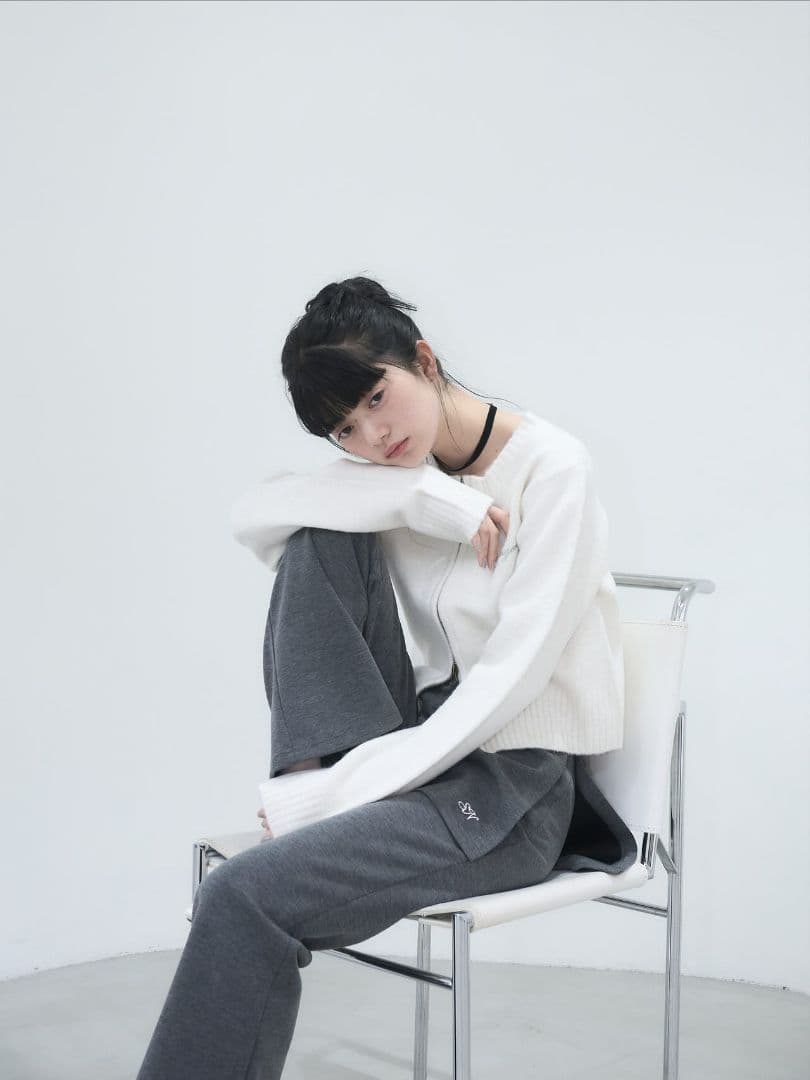 新品 smyeon レイヤードフレアパンツ グレー