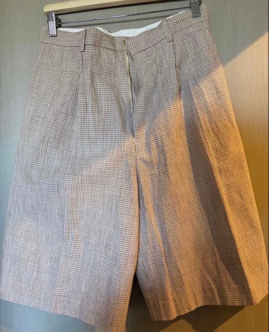 6beautyandyouth コットンチェックショートパンツ　38