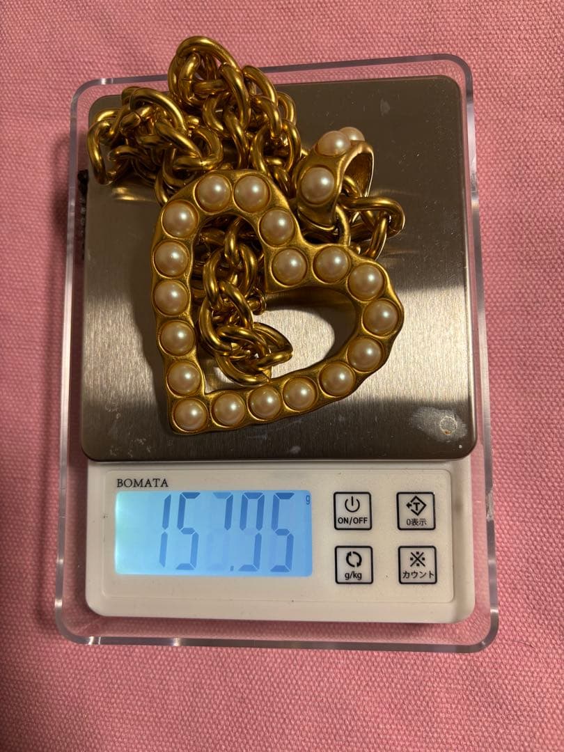 希少　大　ずっしりGIVENCHYハート型ペンダントネックレス　レアヴィンテージ