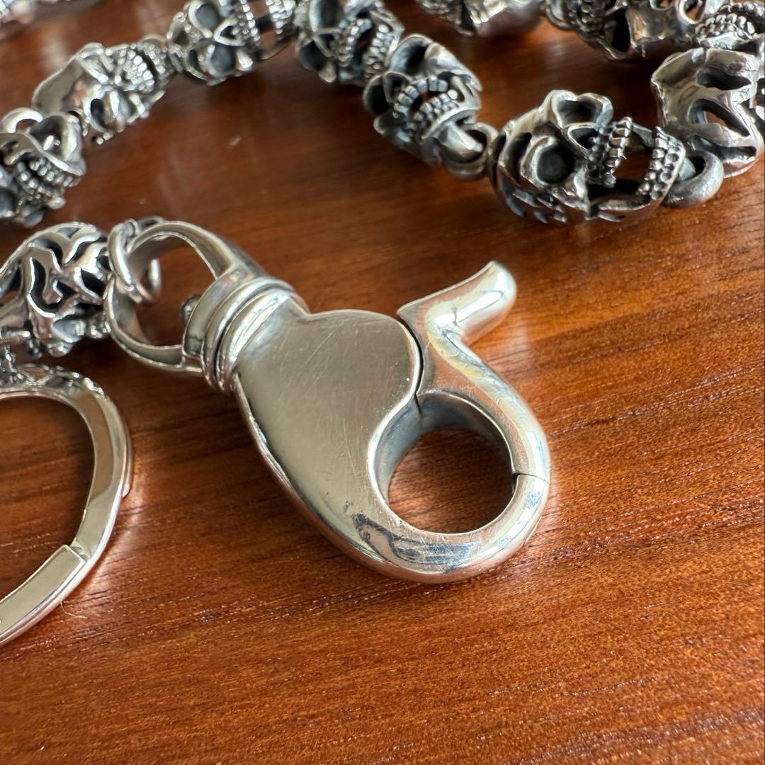 silver925無垢　【新品】トライバル　スカル　髑髏　ウォレットチェーン限定