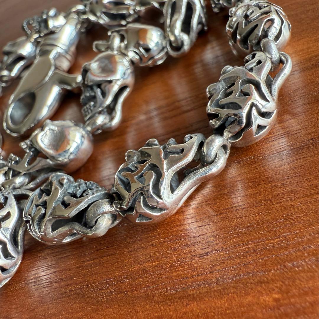 silver925無垢　【新品】トライバル　スカル　髑髏　ウォレットチェーン限定