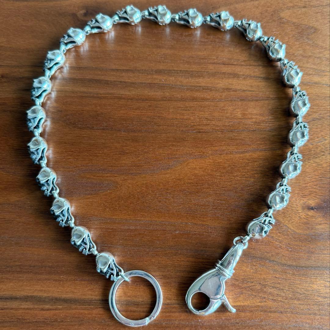 silver925無垢　【新品】トライバル　スカル　髑髏　ウォレットチェーン限定