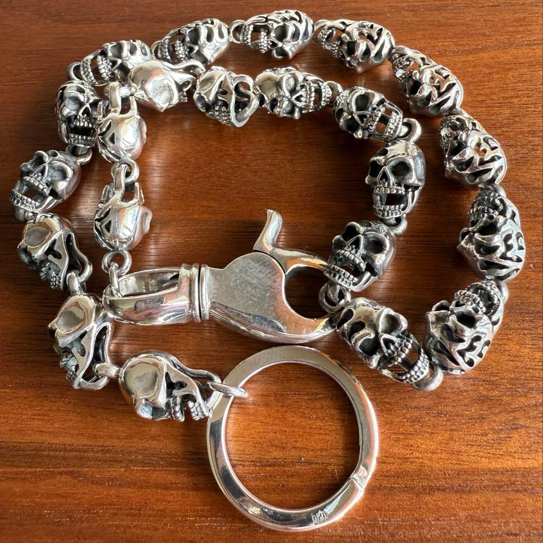 silver925無垢　【新品】トライバル　スカル　髑髏　ウォレットチェーン限定