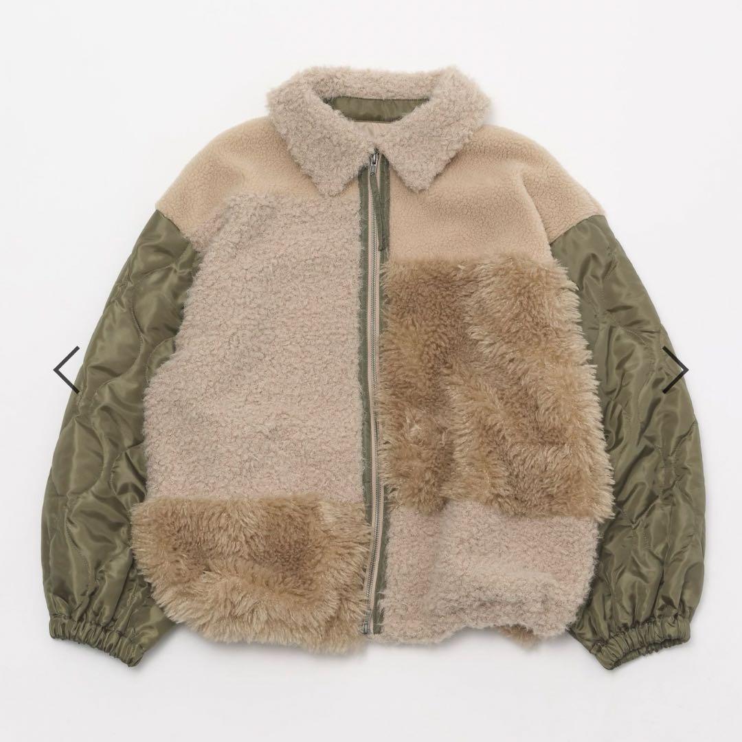 niko and… パッチワークボアブルゾン