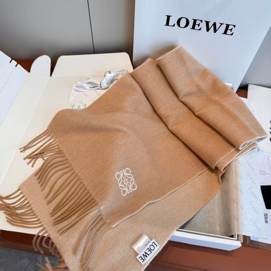 ロエベ　アナグラム刺繍　カシミヤマフラー