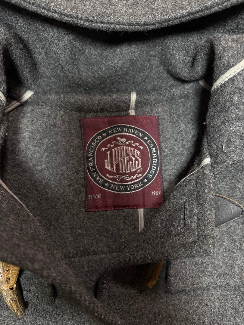 極美品 【ジェイプレス】 J.PRESS 定価7万 本格 ダッフルコート グレー
