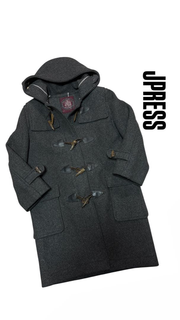 極美品 【ジェイプレス】 J.PRESS 定価7万 本格 ダッフルコート グレー
