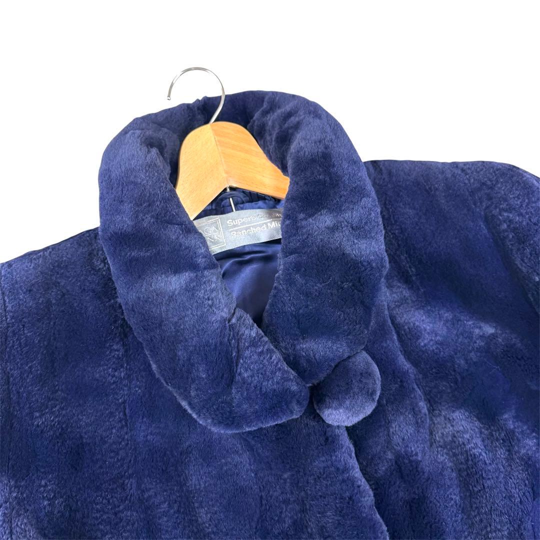 裾周り 222 サガミンク ファーコート リアルファー ロング デザイン XL