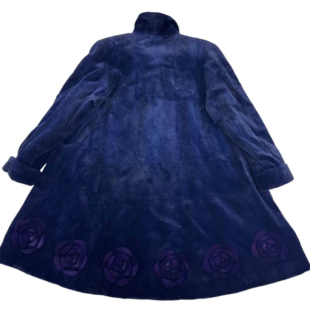 裾周り 222 サガミンク ファーコート リアルファー ロング デザイン XL