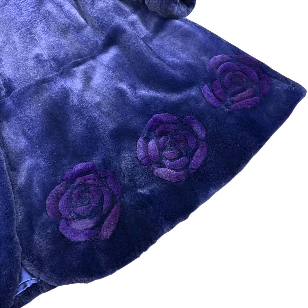 裾周り 222 サガミンク ファーコート リアルファー ロング デザイン XL