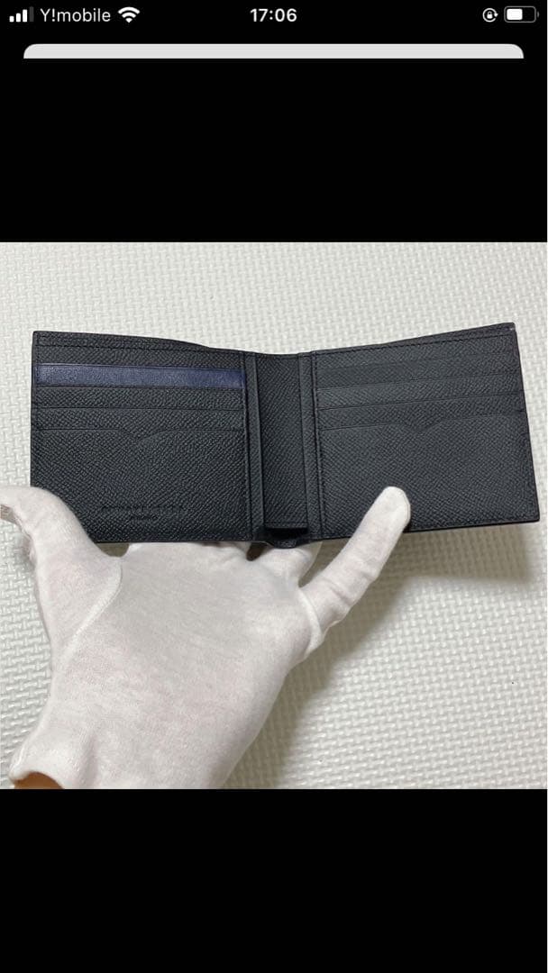 未使用　BONAVENTURA ボナベンチュラ　レザー二つ折り財布　ブラック　黒