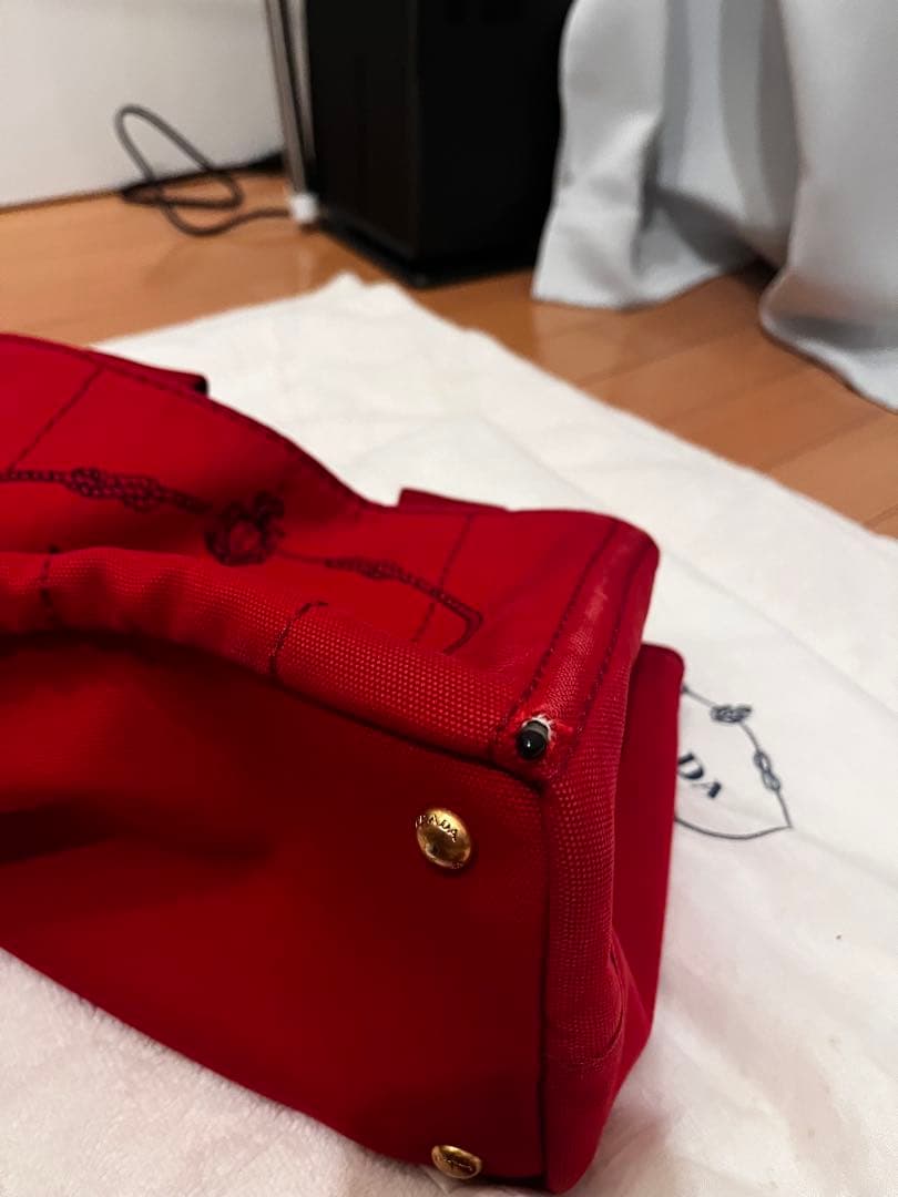 PRADA CANAPA カナパ B2439G キャンバス トートバッグ 赤