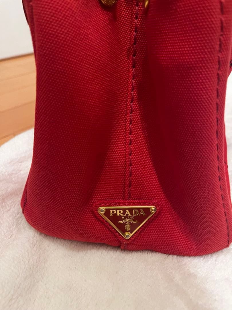 PRADA CANAPA カナパ B2439G キャンバス トートバッグ 赤