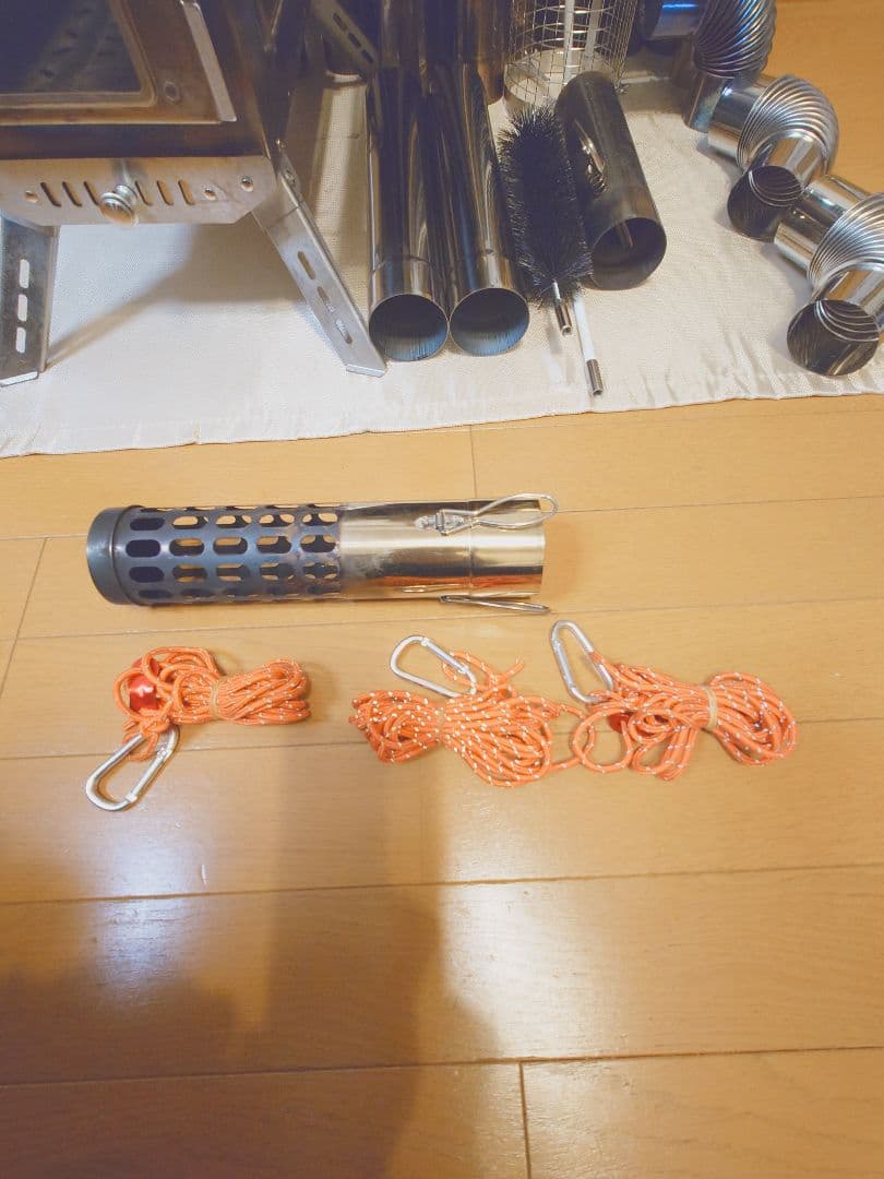 SENQI 薪ストーブセット(追加煙突各種、煙突プロテクター、ワイヤーブラシ等）