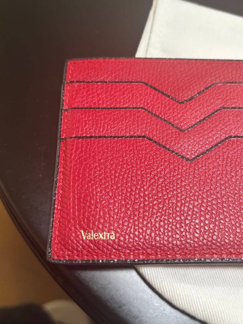Valextra レザー マネークリップ レッド