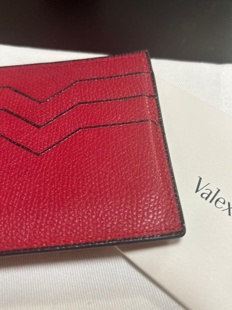 Valextra レザー マネークリップ レッド
