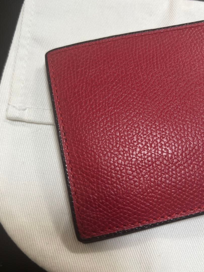 Valextra レザー マネークリップ レッド
