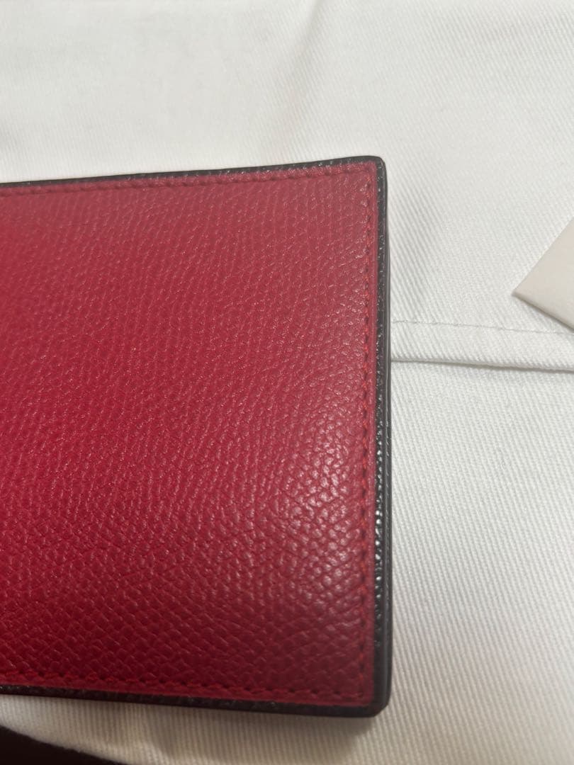 Valextra レザー マネークリップ レッド