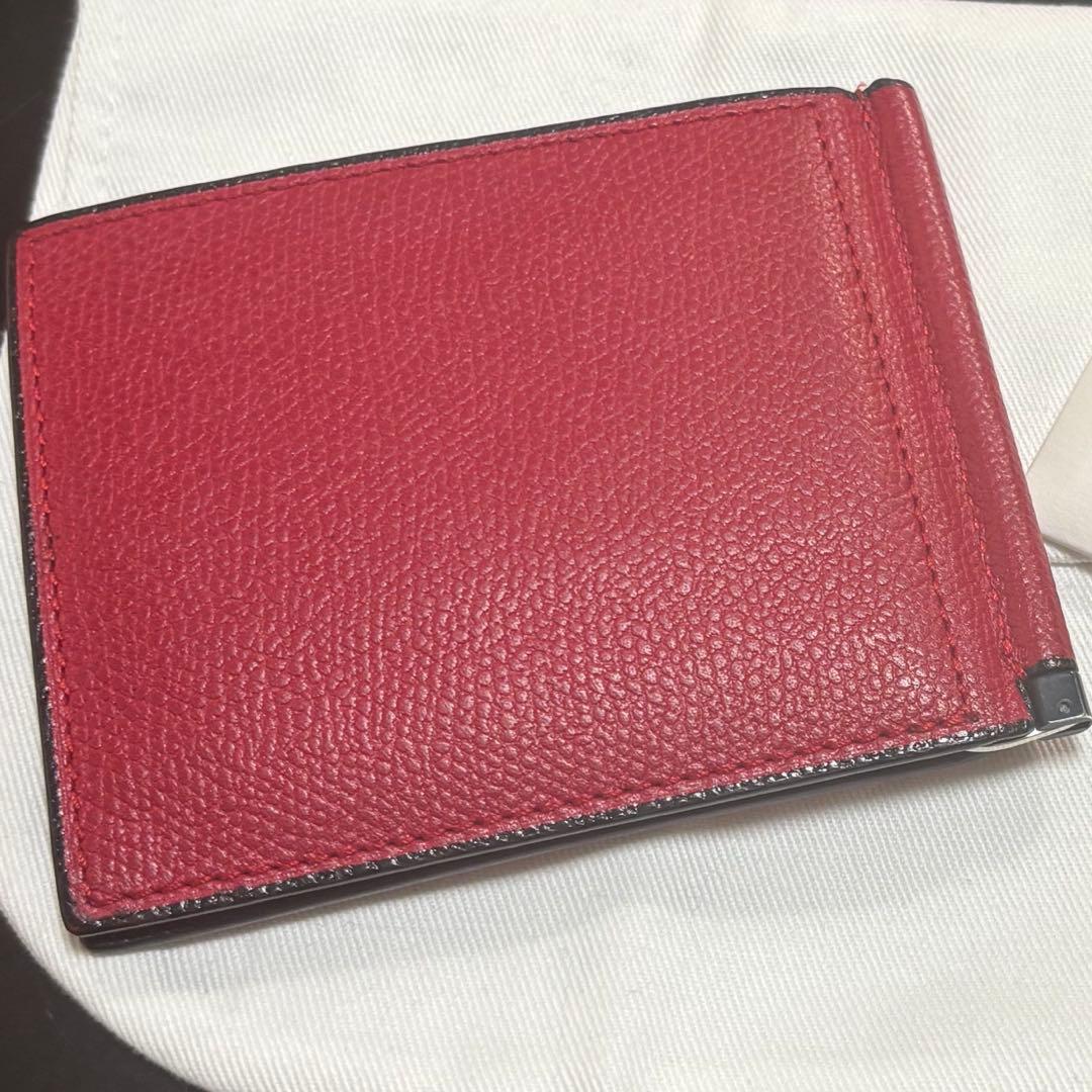 Valextra レザー マネークリップ レッド