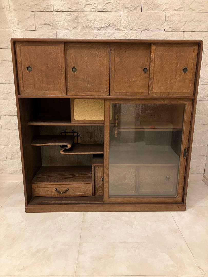 レトロ木製収納家具 引き出し付き