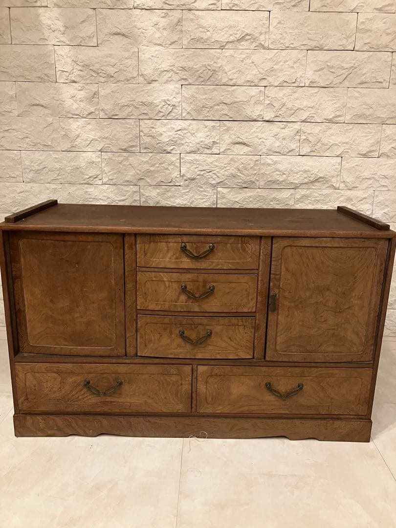 レトロ木製収納家具 引き出し付き