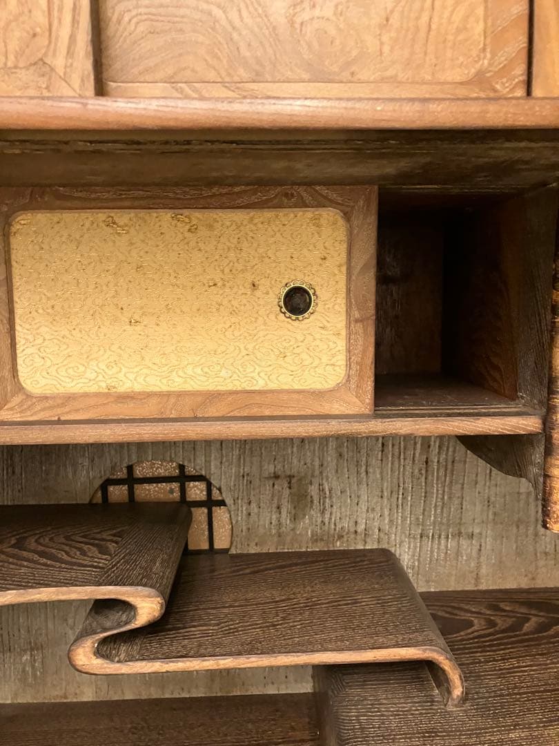 レトロ木製収納家具 引き出し付き