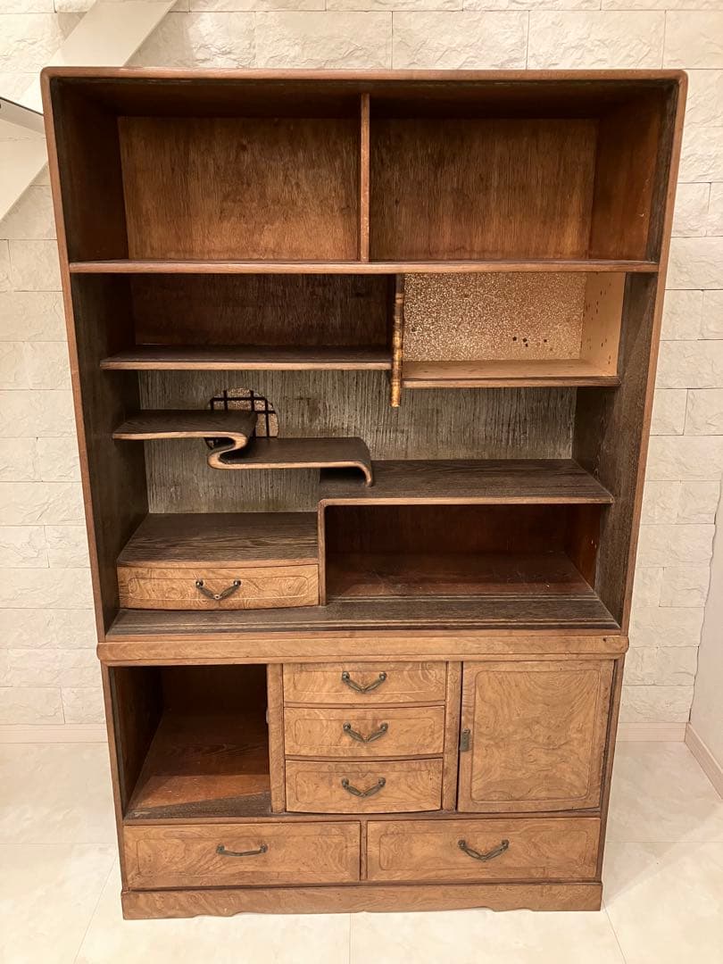 レトロ木製収納家具 引き出し付き