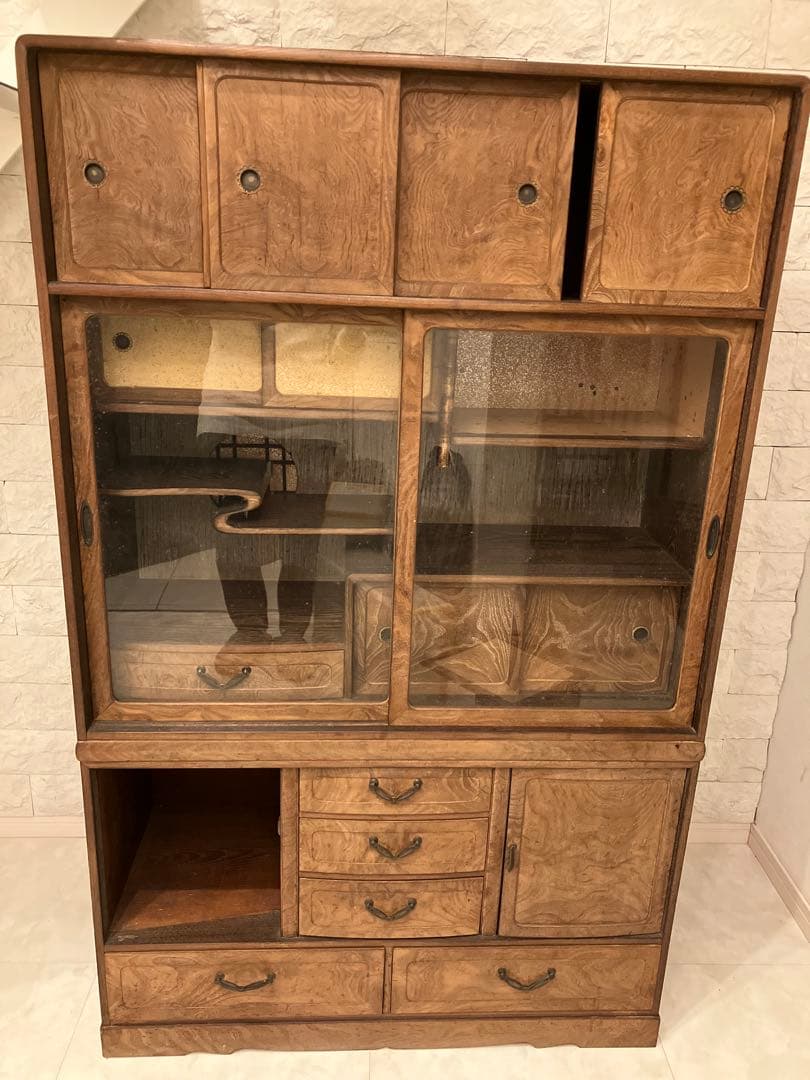 レトロ木製収納家具 引き出し付き