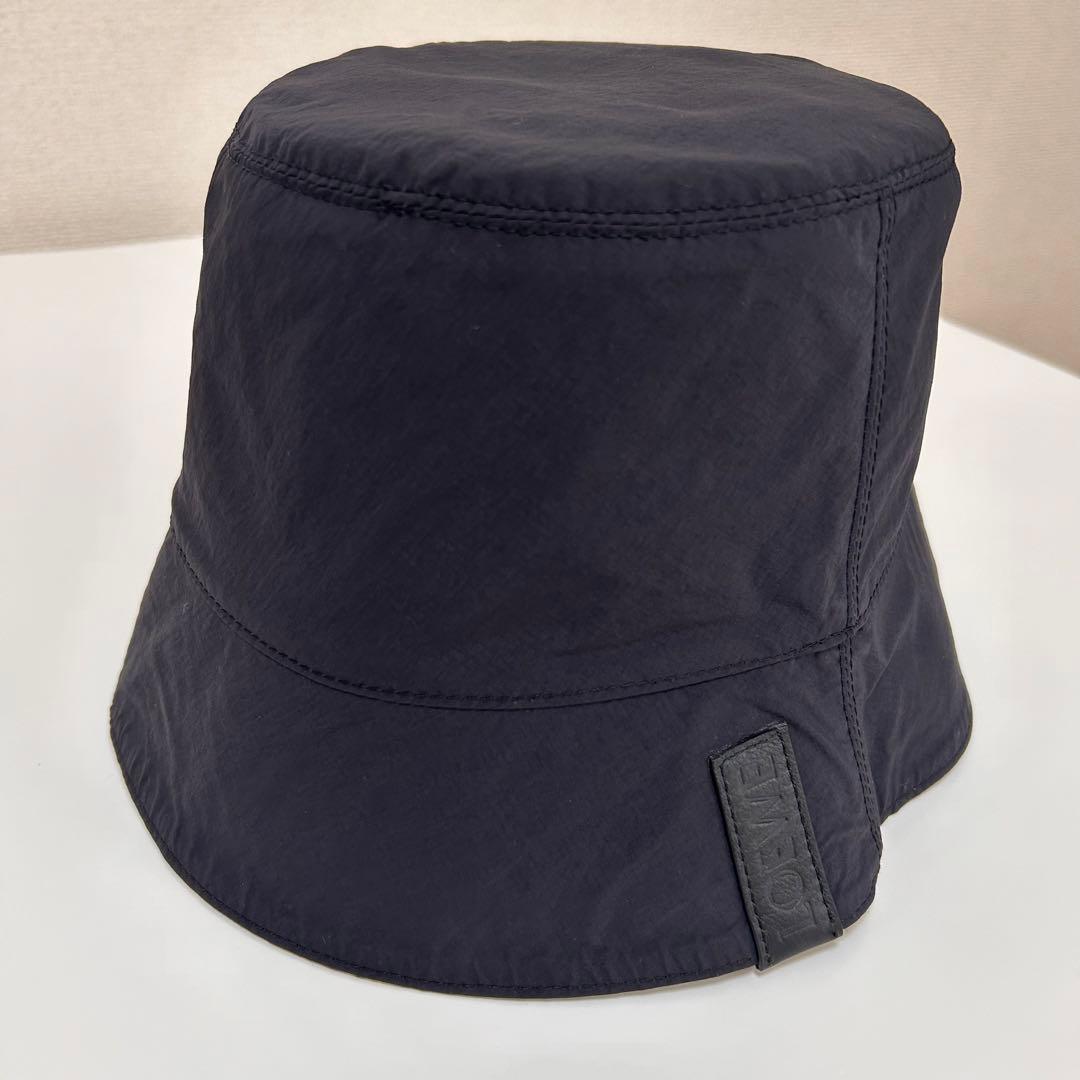 美品 LOEWE ロエベ リバーシブル ナイロン アナグラム バケハ 帽子 60