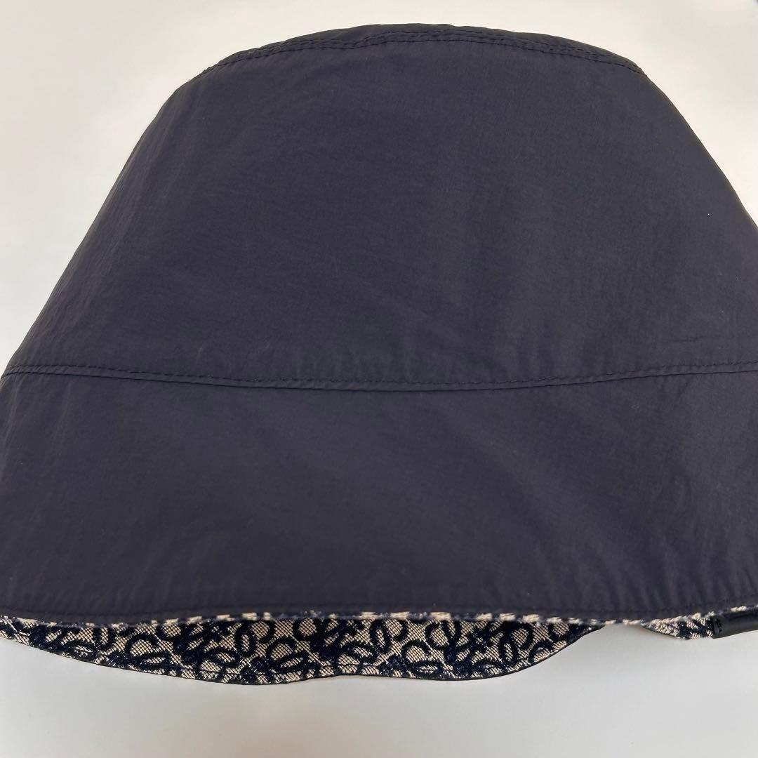 美品 LOEWE ロエベ リバーシブル ナイロン アナグラム バケハ 帽子 60