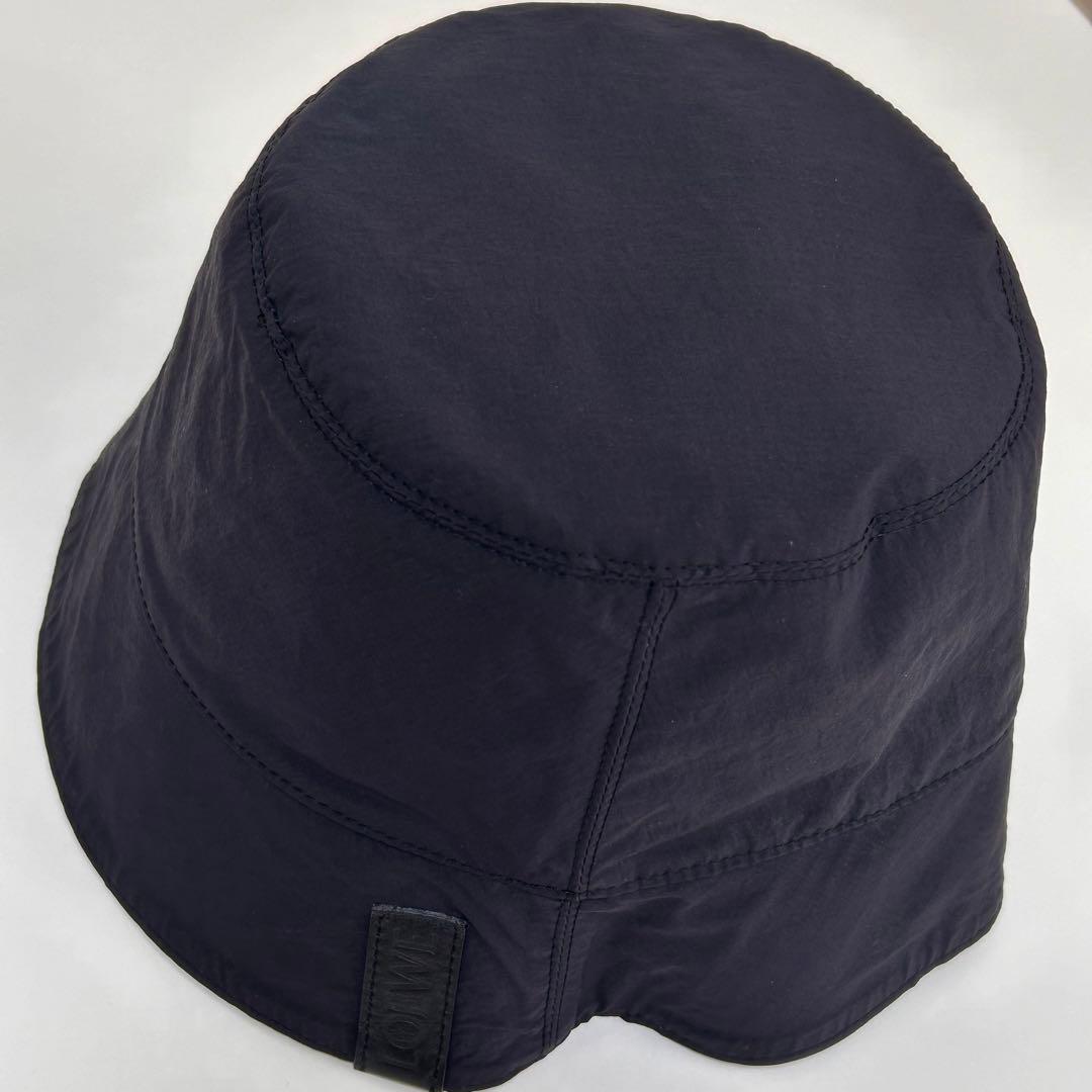 美品 LOEWE ロエベ リバーシブル ナイロン アナグラム バケハ 帽子 60