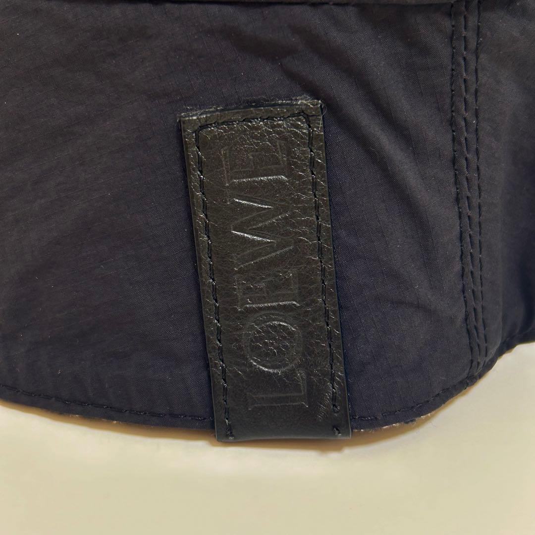 美品 LOEWE ロエベ リバーシブル ナイロン アナグラム バケハ 帽子 60
