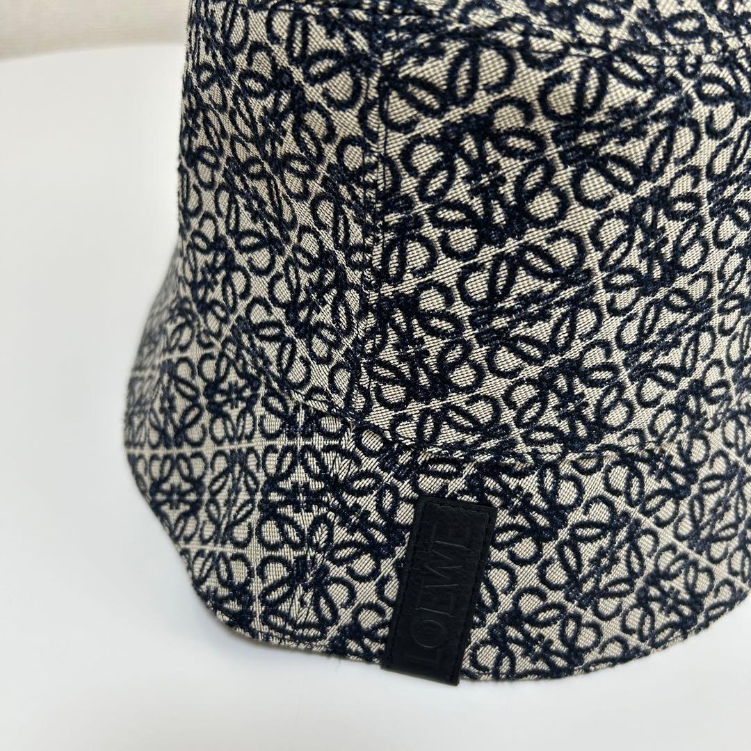 美品 LOEWE ロエベ リバーシブル ナイロン アナグラム バケハ 帽子 60