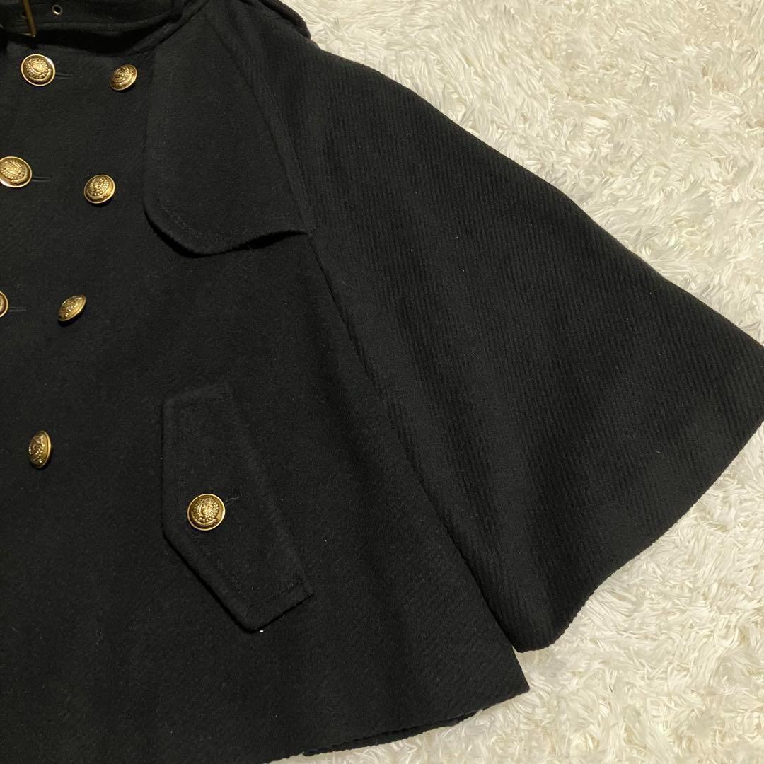 ✨極美品✨バーバリーブルーレーベル ポンチョ アンゴラ ノバチェック 金ボタン