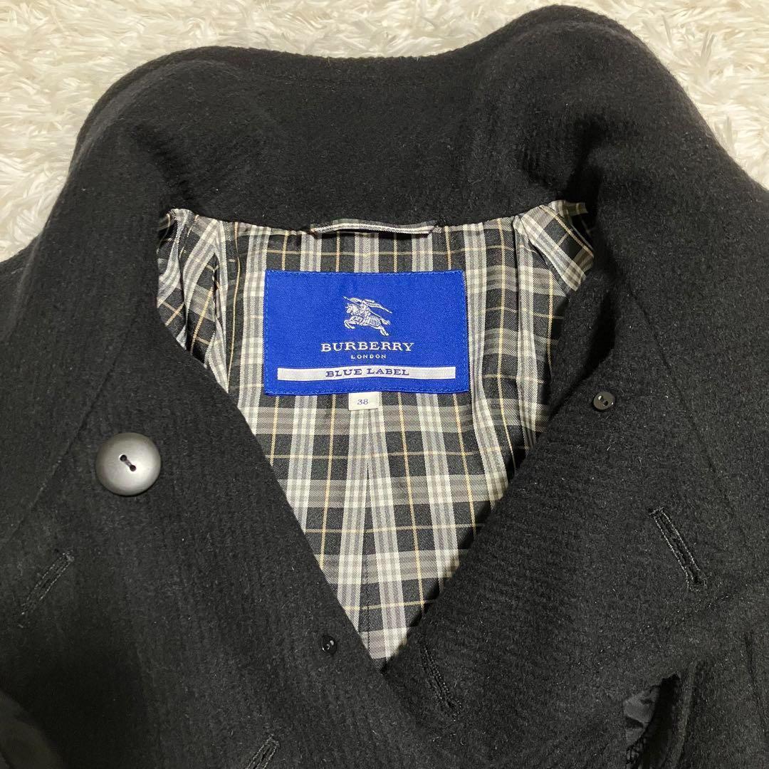 ✨極美品✨バーバリーブルーレーベル ポンチョ アンゴラ ノバチェック 金ボタン