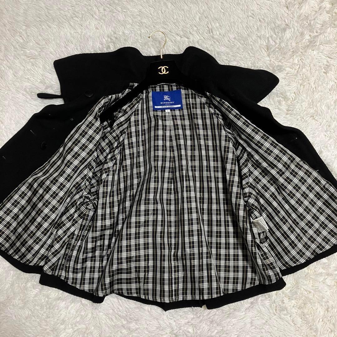 ✨極美品✨バーバリーブルーレーベル ポンチョ アンゴラ ノバチェック 金ボタン