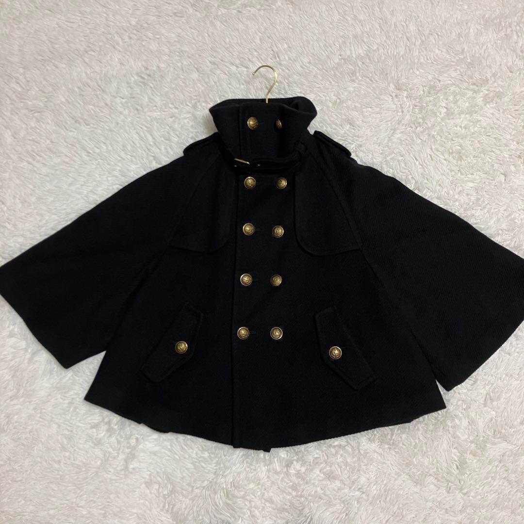 ✨極美品✨バーバリーブルーレーベル ポンチョ アンゴラ ノバチェック 金ボタン